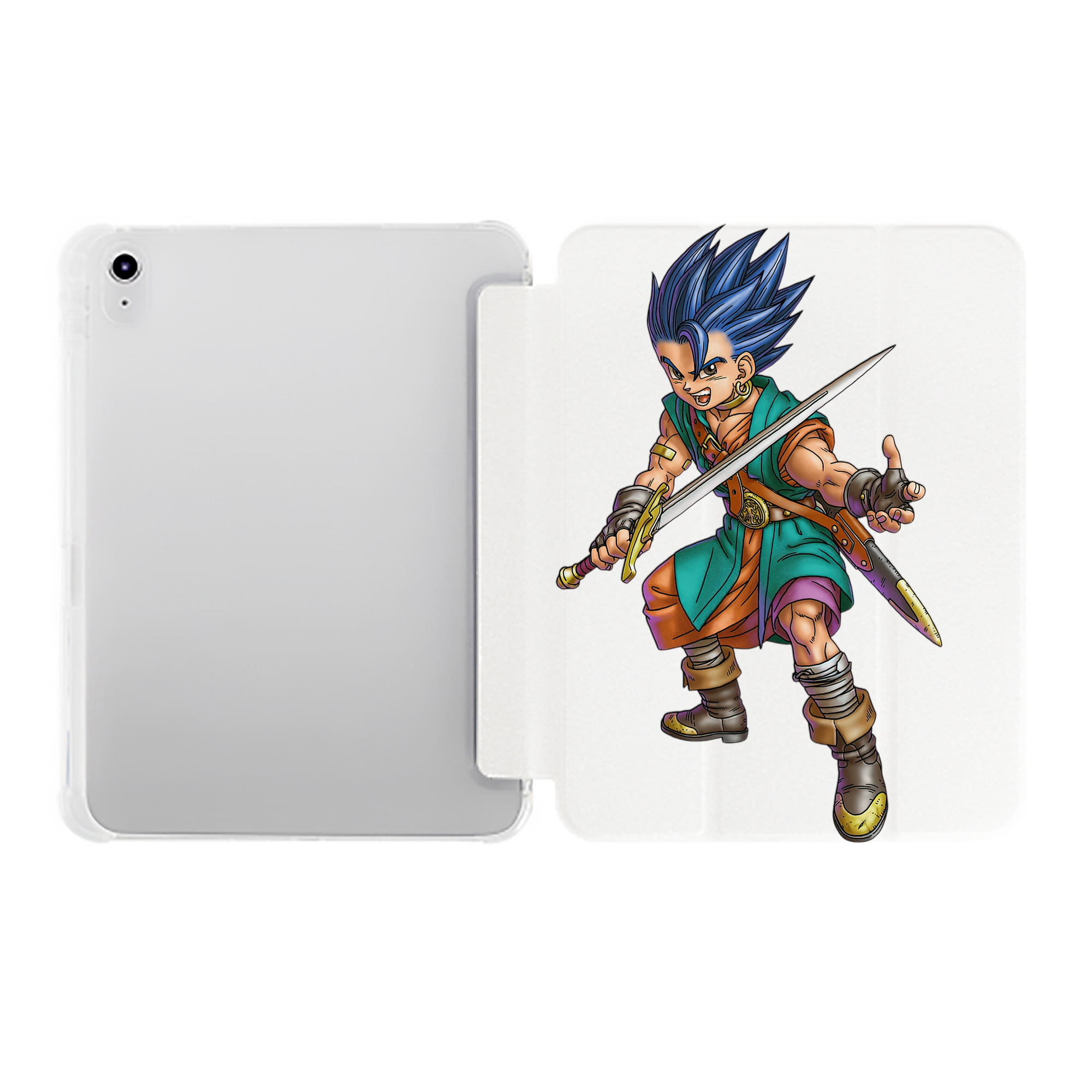 （画像用） ドラゴンクエスト Doragon Kuesuto Dragon Quest IPad ケース ペン収納付き 三つ折りスタンド PUレザー×シリコン 対応機種9.5/10.5/10.9インチ